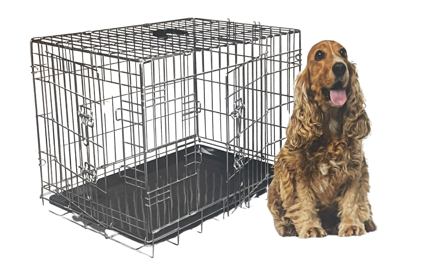 Hundekäfig 76cm Drahtkäfig Hund Transport Box Kleintier Käfig Gitterbox Haustier