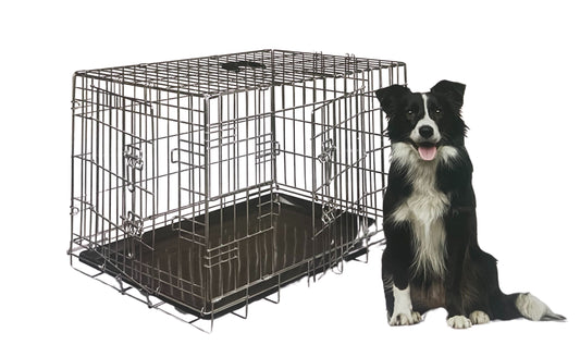 Hundekäfig 91cm Drahtkäfig Hund Transport Box Kleintier Käfig Gitterbox Haustier