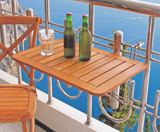 Balkon Klapptisch Teak Holz Hängetisch Tisch Balkon klappbar Balkonhängetisch