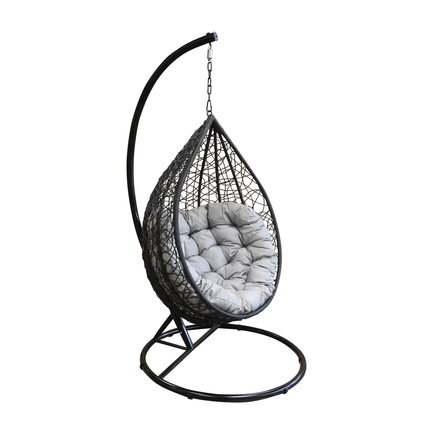 Korb Hängesessel mit Gestell + Kissen Hängestuhl Lounge Hängekorb Schaukel Sessel