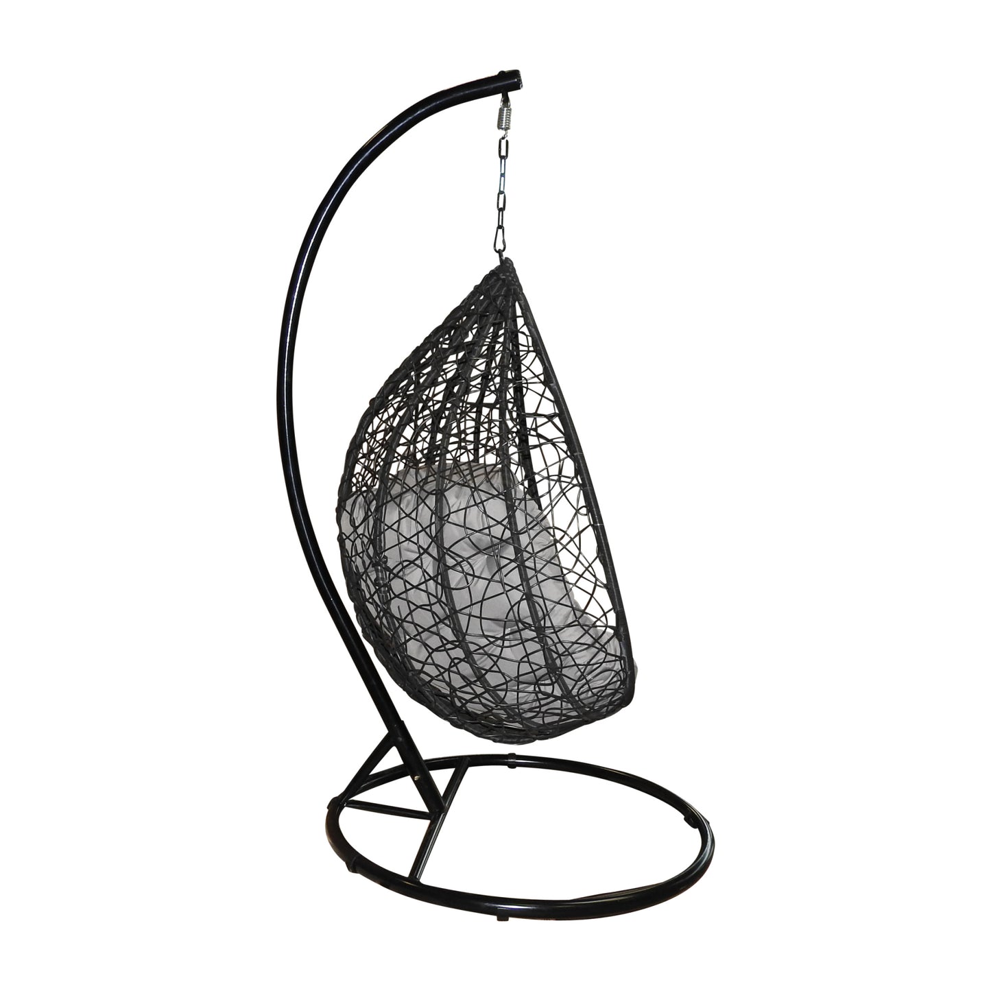 Korb Hängesessel mit Gestell + Kissen Hängestuhl Lounge Hängekorb Schaukel Sessel