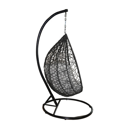 Korb Hängesessel mit Gestell + Kissen Hängestuhl Lounge Hängekorb Schaukel Sessel