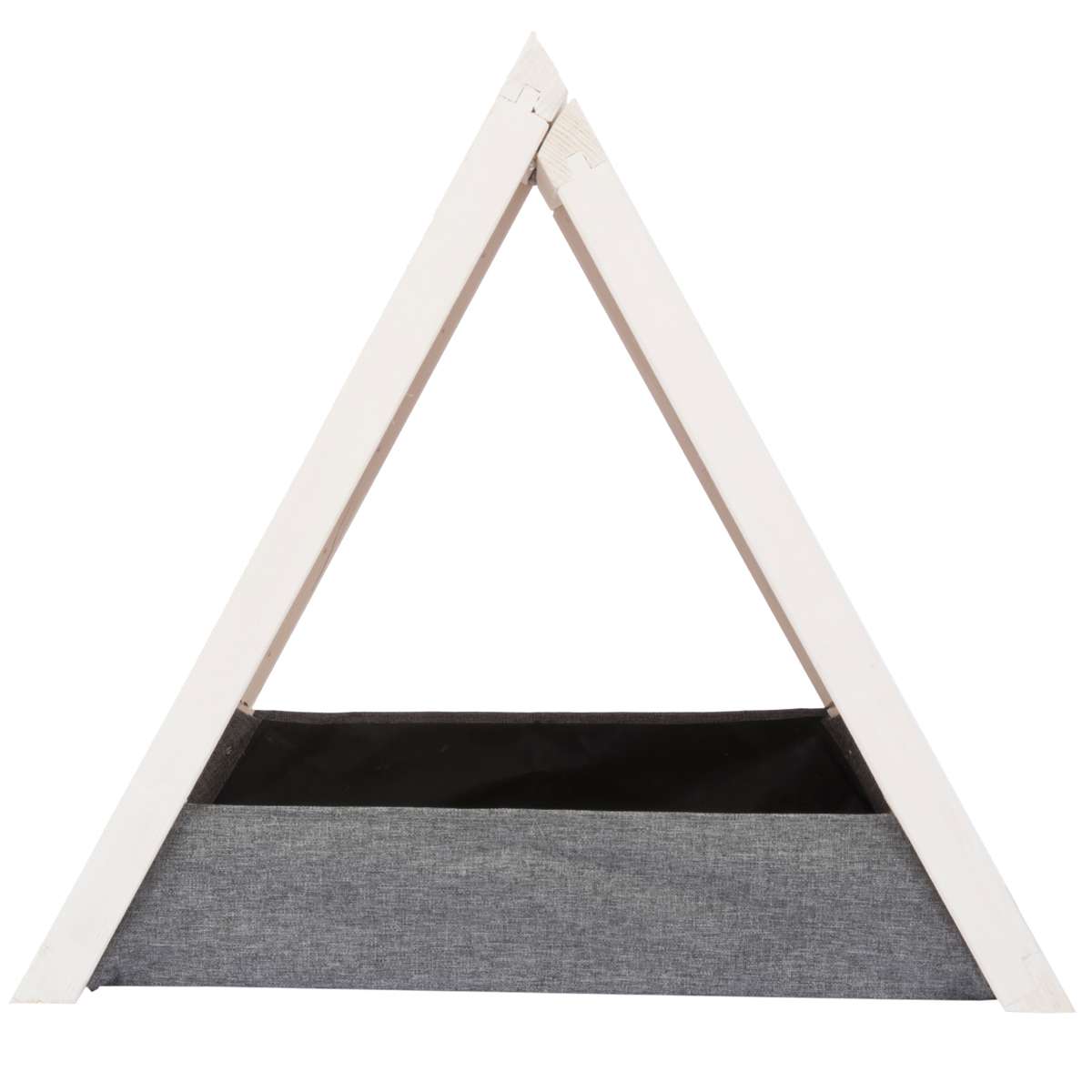 Katzenhaus Kleintierhaus Katzenhöhle Katzenbett Kissen indoor natur Holz weiß