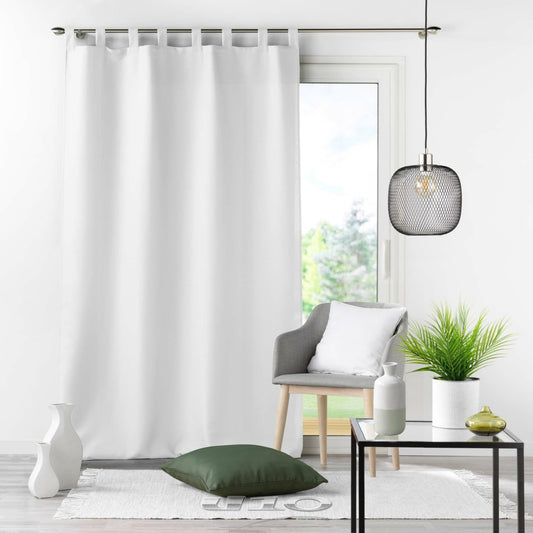 Schlaufen Flächen Vorhang 140x260cm Vorhänge Schal Schlafzimmer blickdicht weiss