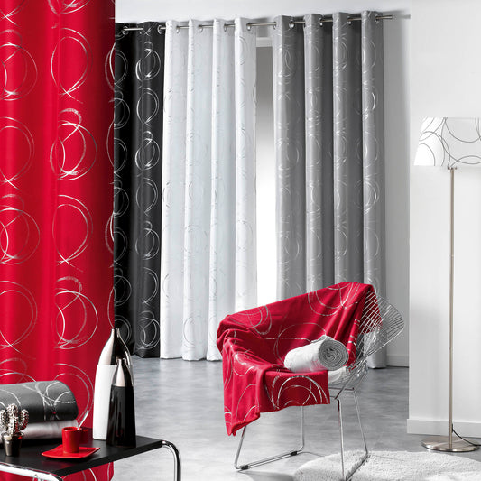 Ösenschal Vorhang 140x260 Gardine Schal Ösen bedruckt halbtransparent Gardine