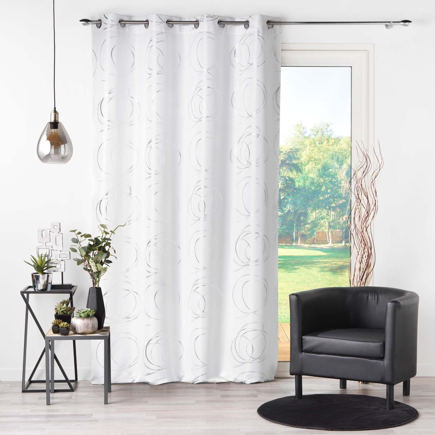 Ösenschal Vorhang 140x260 Gardine Schal Ösen bedruckt halbtransparent Gardine