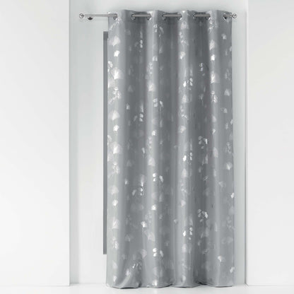 Ösenschal Vorhang 140x260 Gardine Schal Ösen Blattdruck halbtransparent Gardine