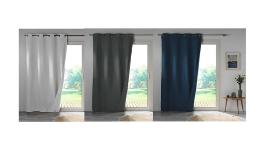 Mikrofaser Vorhang 140x260cm Gardine Schal Ösen blickdicht Vorhänge Verdunklung