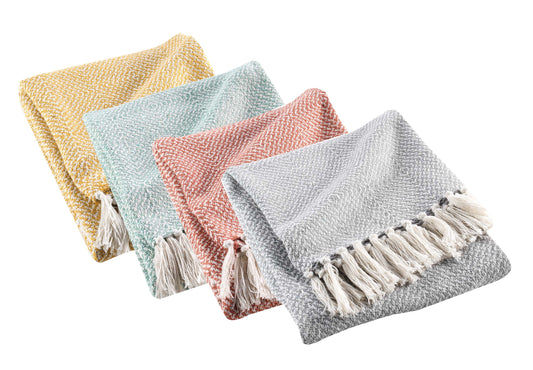 Wohndecke 125x150 Baumwolle Tagesdecke Fransen Kuscheldecke Sofa Couch Decke