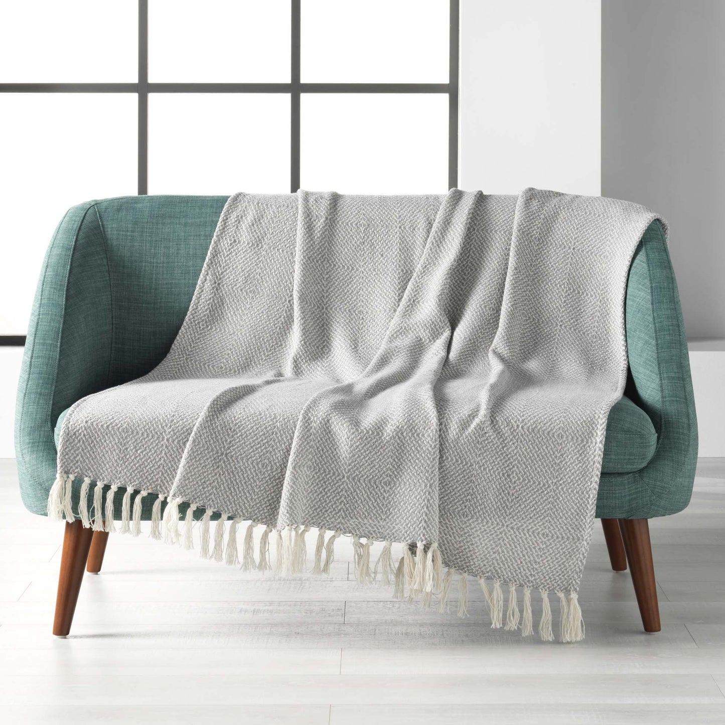 Wohndecke 125x150 Baumwolle Tagesdecke Fransen Kuscheldecke Sofa Couch Decke
