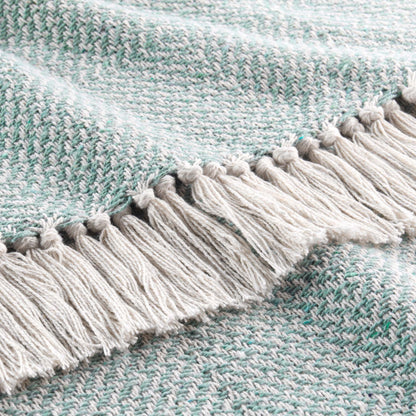 Wohndecke 125x150 Baumwolle Tagesdecke Fransen Kuscheldecke Sofa Couch Decke