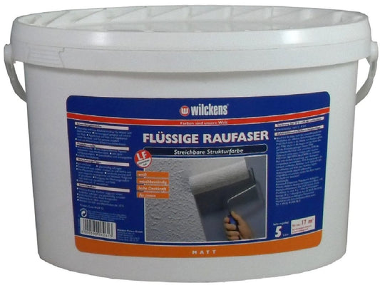 Wilckens 5l Flüssige Raufaser Weiß Strukturfarbe Innenfarbe Farbe Wandfarbe