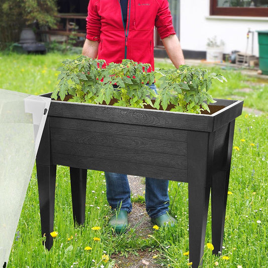 XXL Hochbeet m. Deckel Gewächshaus Frühbeet Kräuterbeet Treibhaus Pflanzkasten