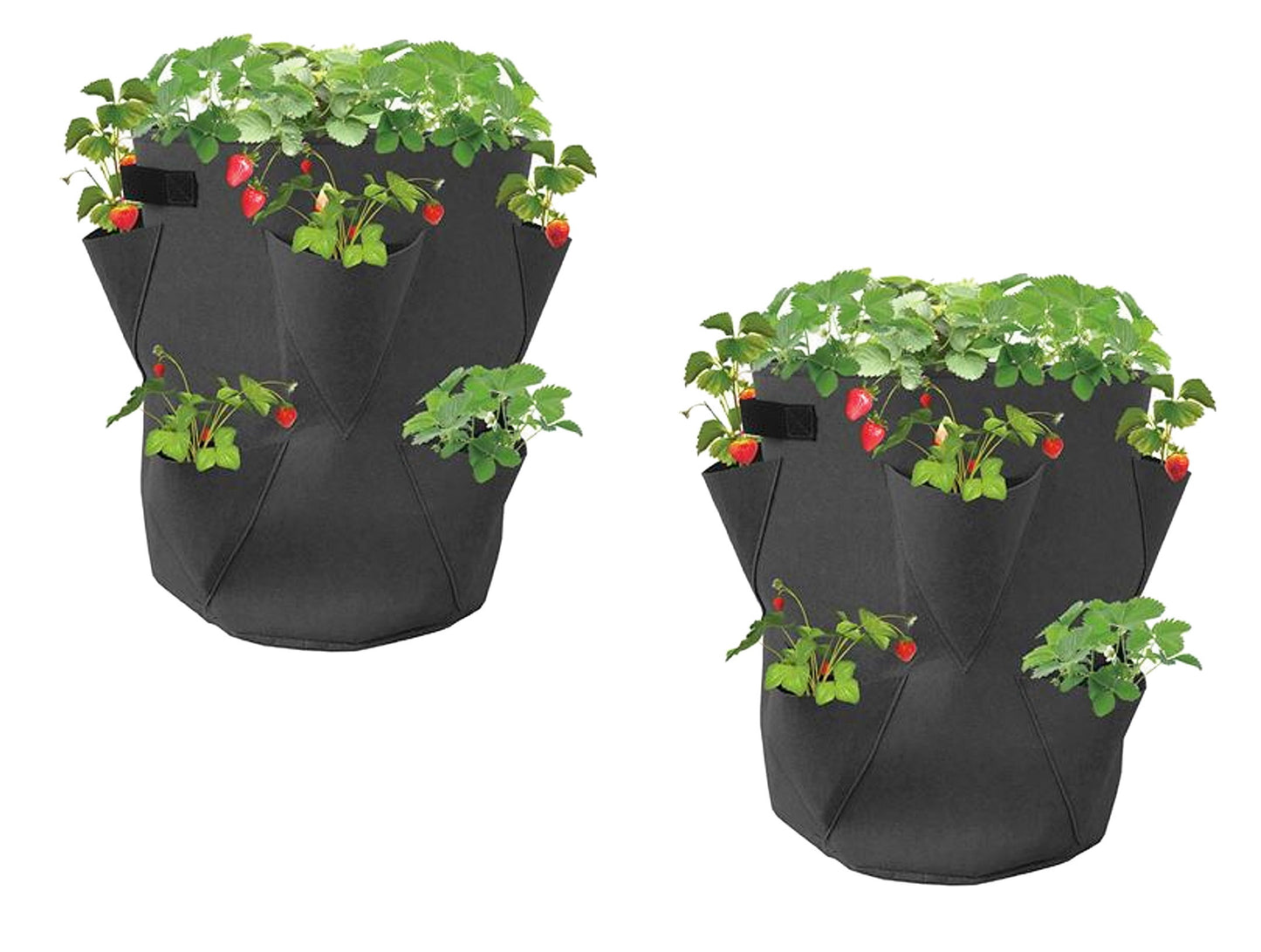 2x Erdbeer Pflanzsack Säulentopf Sack Pflanzturm Kräuter Topf Pflanzsäule Blumen