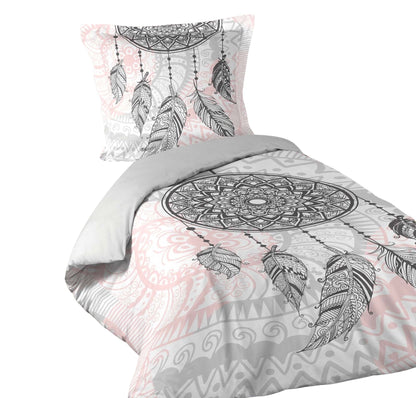 2tlg Wende Bettwäsche 140x200 Traumfänger Baumwolle Bett Decke Garnitur Teenager