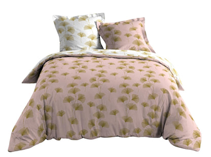 3tlg Wende Bettwäsche 240x220 Baumwolle Bettdecke Übergröße Bett Bezug rosa gold