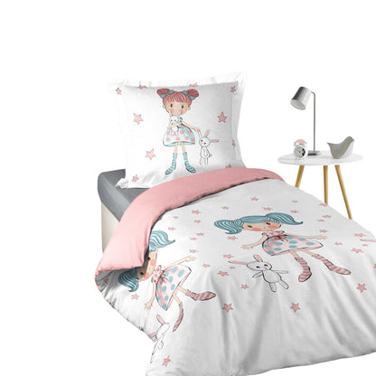 2tlg Mädchen Kinder Bettwäsche Bettdecke Bettbezug Kissenbezug 140x200 Baumwolle