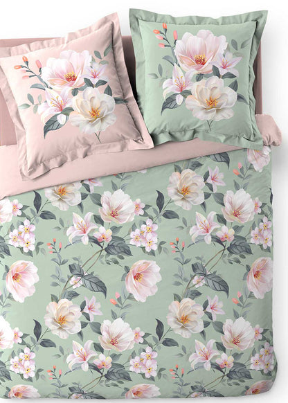 3tlg Landhaus Bettwäsche 240x220 Übergröße Blumen Bettdecke Bezüge Baumwolle