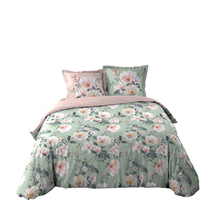 3tlg Landhaus Bettwäsche 240x220 Übergröße Blumen Bettdecke Bezüge Baumwolle