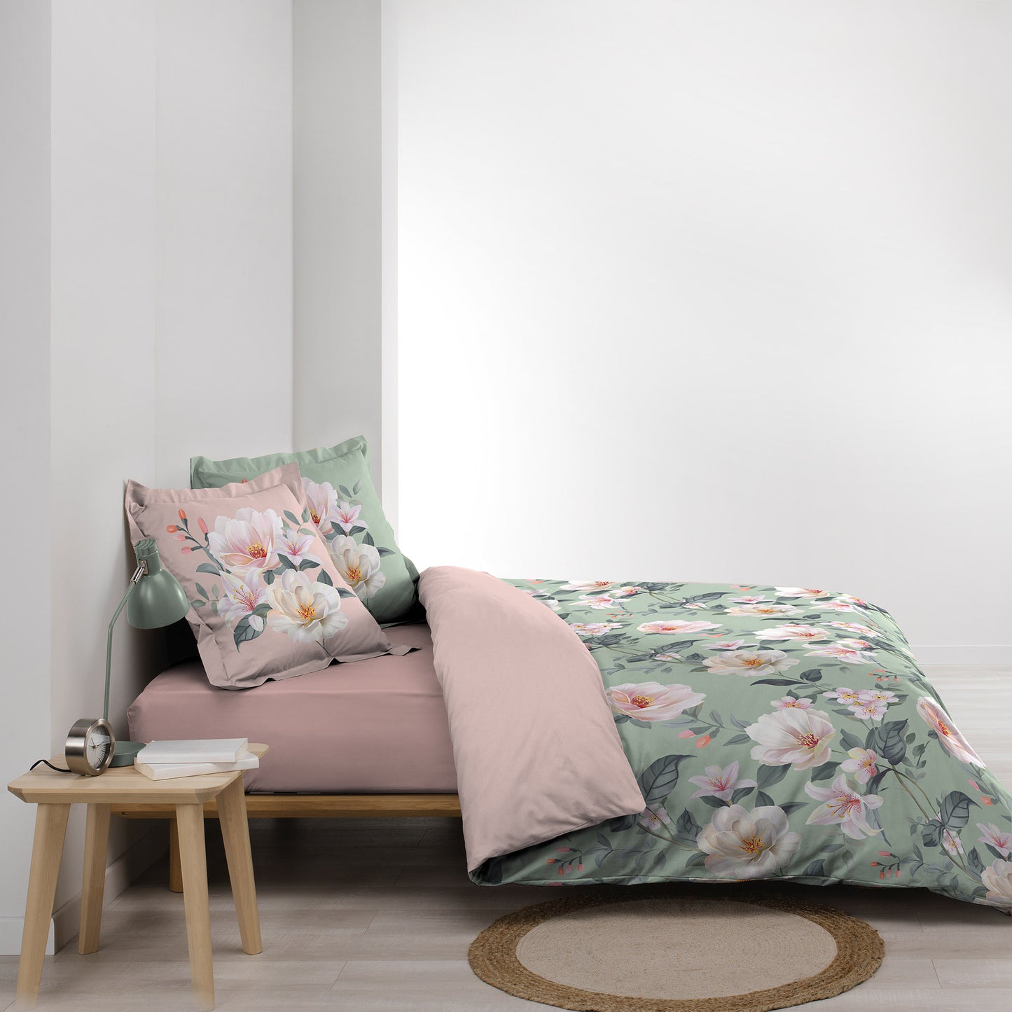 3tlg Landhaus Bettwäsche 240x220 Übergröße Blumen Bettdecke Bezüge Baumwolle