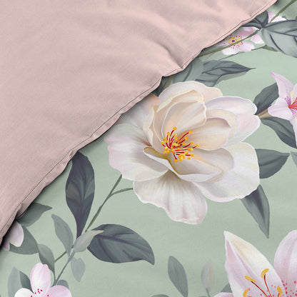 3tlg Landhaus Bettwäsche 240x220 Übergröße Blumen Bettdecke Bezüge Baumwolle