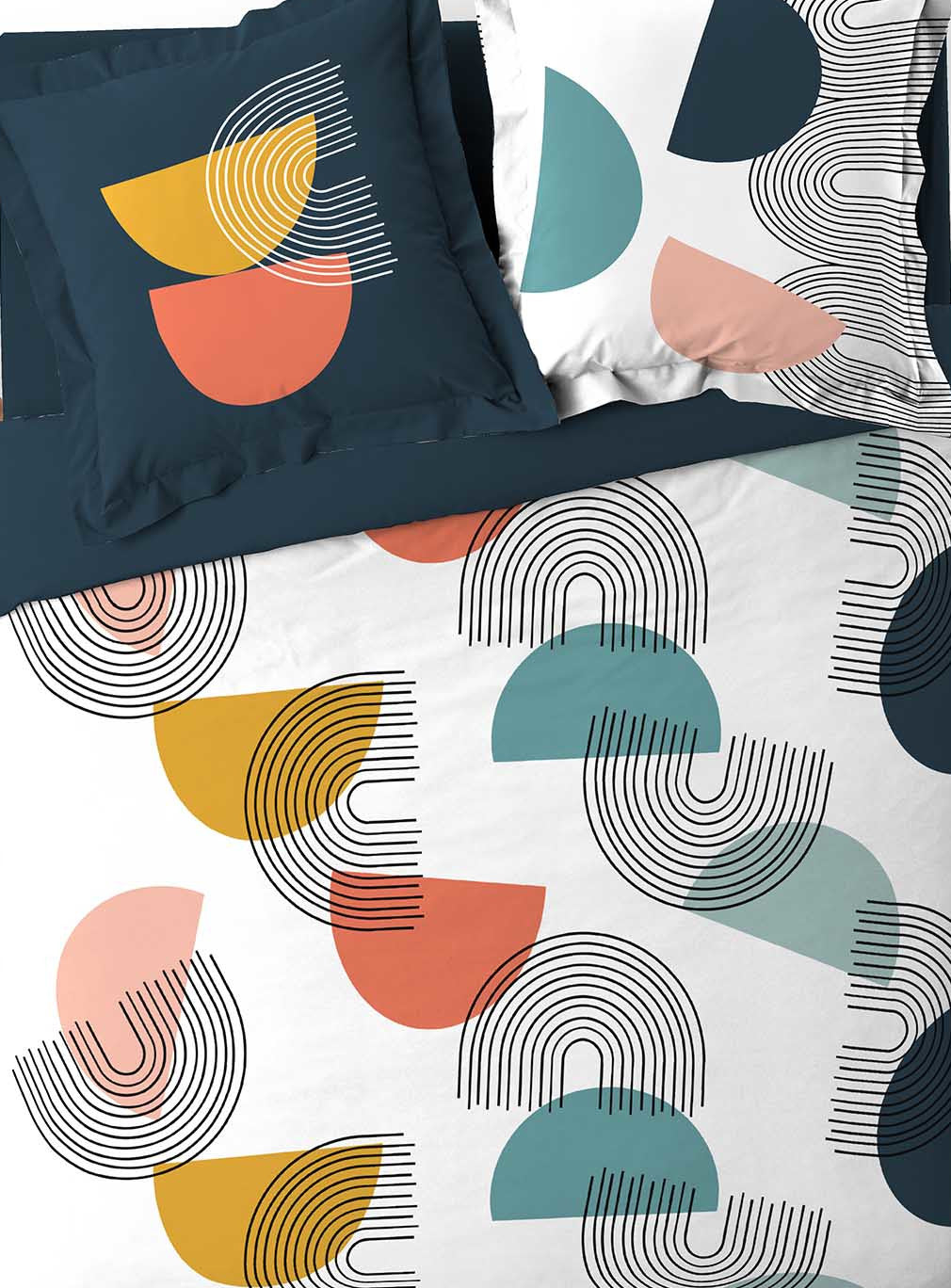 3tlg. Wende Bettwäsche Bettdecke Bettbezug Kissenbezug 240x220 Pop Art Baumwolle