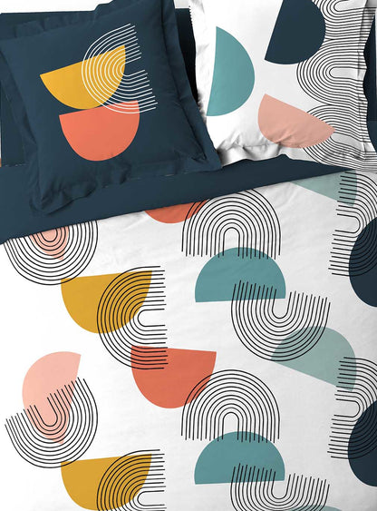 3tlg. Wende Bettwäsche Bettdecke Bettbezug Kissenbezug 240x220 Pop Art Baumwolle