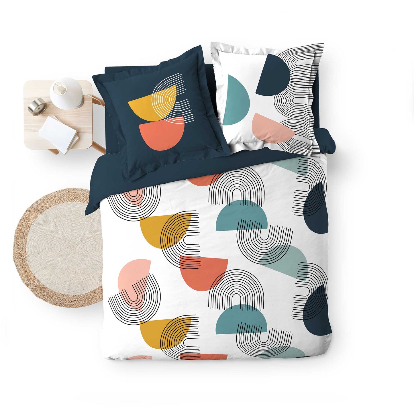 3tlg. Wende Bettwäsche Bettdecke Bettbezug Kissenbezug 240x220 Pop Art Baumwolle