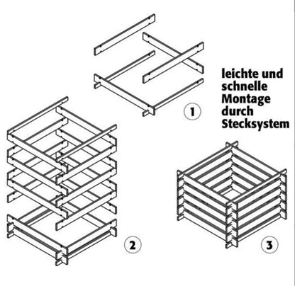 Holz Komposter 100x100 Kiefer Hochbeet Gartenkomposter Mulcher Steckkomposter