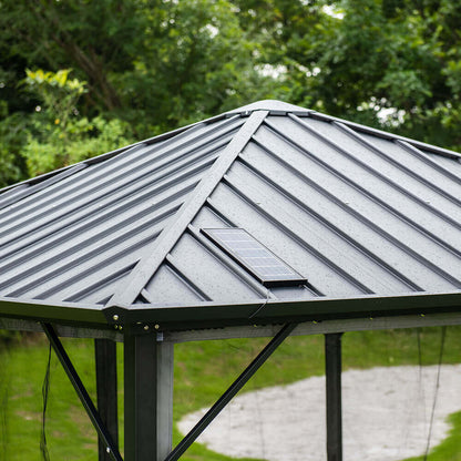 Metall Pavillon 298x298cm Garten Terrassen Überdachung Sonnenschutz Partyzelt