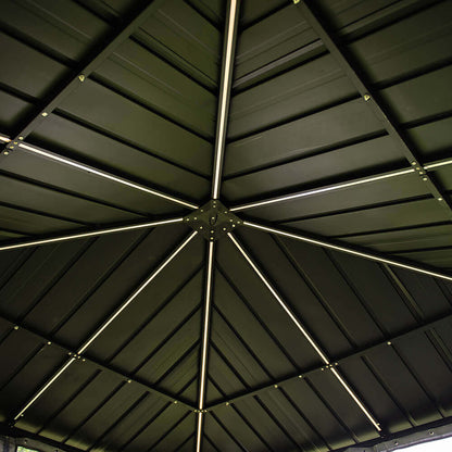 Metall Pavillon 298x298cm Garten Terrassen Überdachung Sonnenschutz Partyzelt