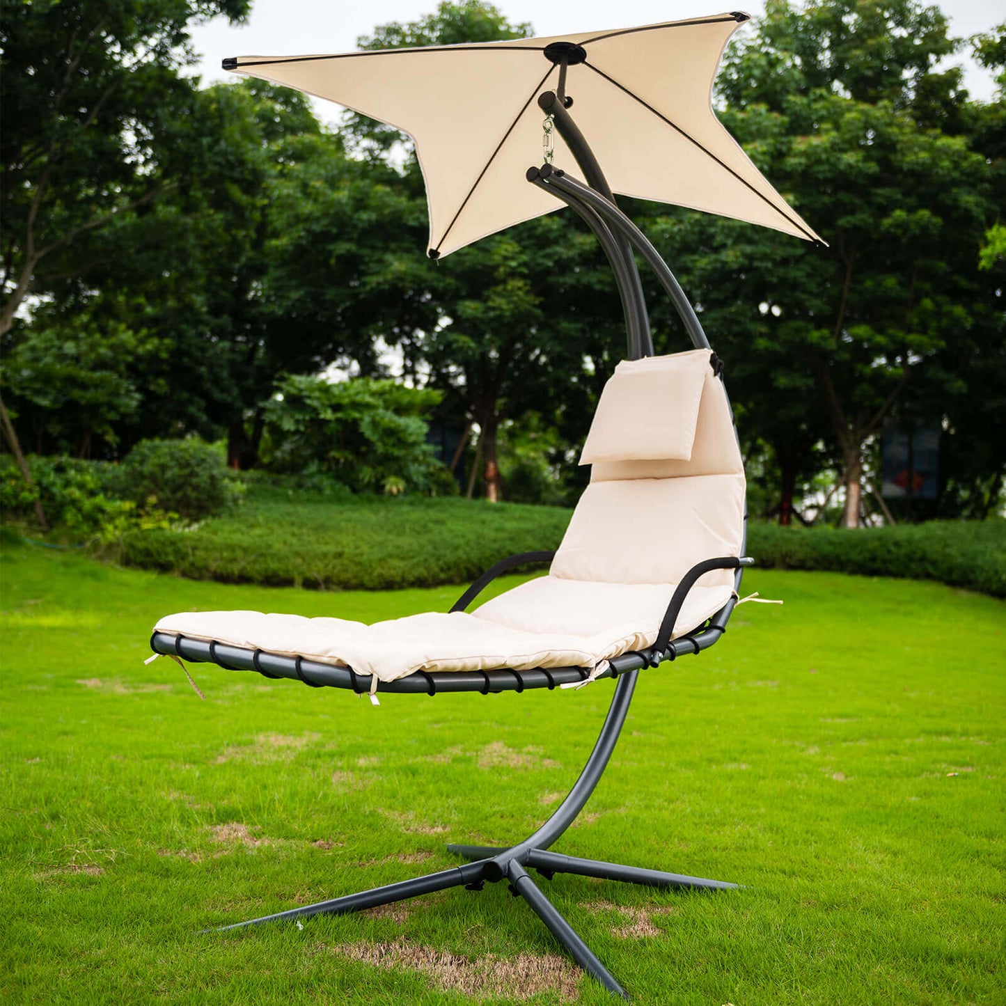 Schwebeliege m. Sonnendach Ibiza Sonnenliege Outdoor Liege Garten Terrasse Möbel