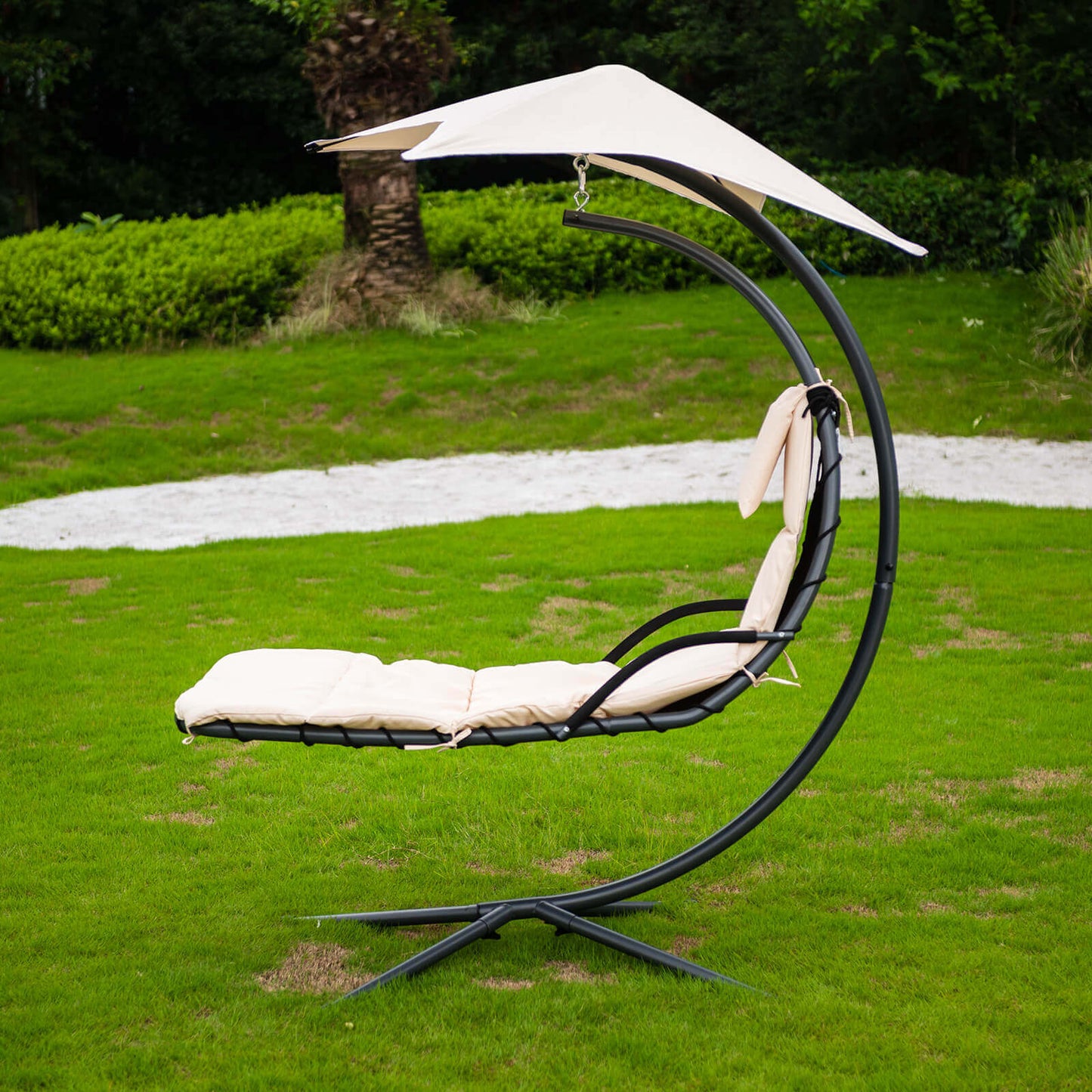 Schwebeliege m. Sonnendach Ibiza Sonnenliege Outdoor Liege Garten Terrasse Möbel