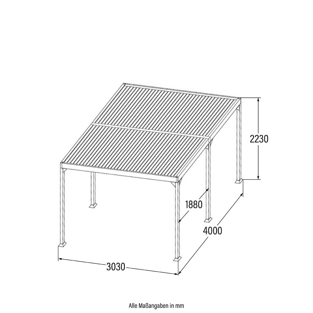 Lamellenpavillon Luvo 400x303 Terrassenüberdachung Garten Pavillon Überdachung