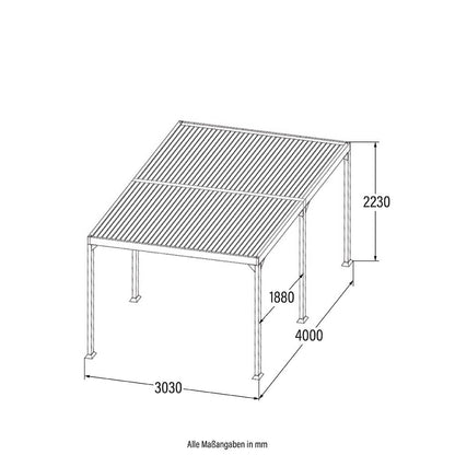 Lamellenpavillon Luvo 400x303 Terrassenüberdachung Garten Pavillon Überdachung