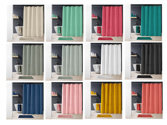 Premium Textil Struktur Duschvorhang 180x200 Badewanne Wannen Bad Dusche Vorhang