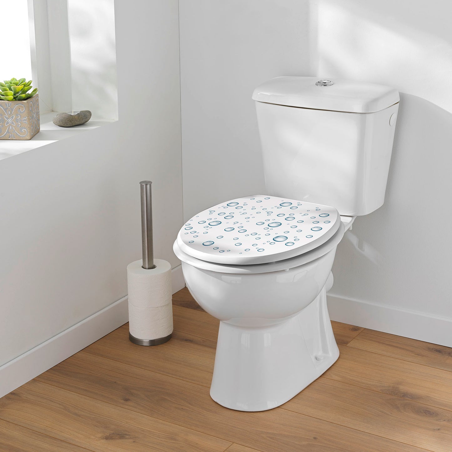 MDF WC Sitz Deckel "Bubble" Metallscharniere Toilette WC-BrilleToilettendeckel