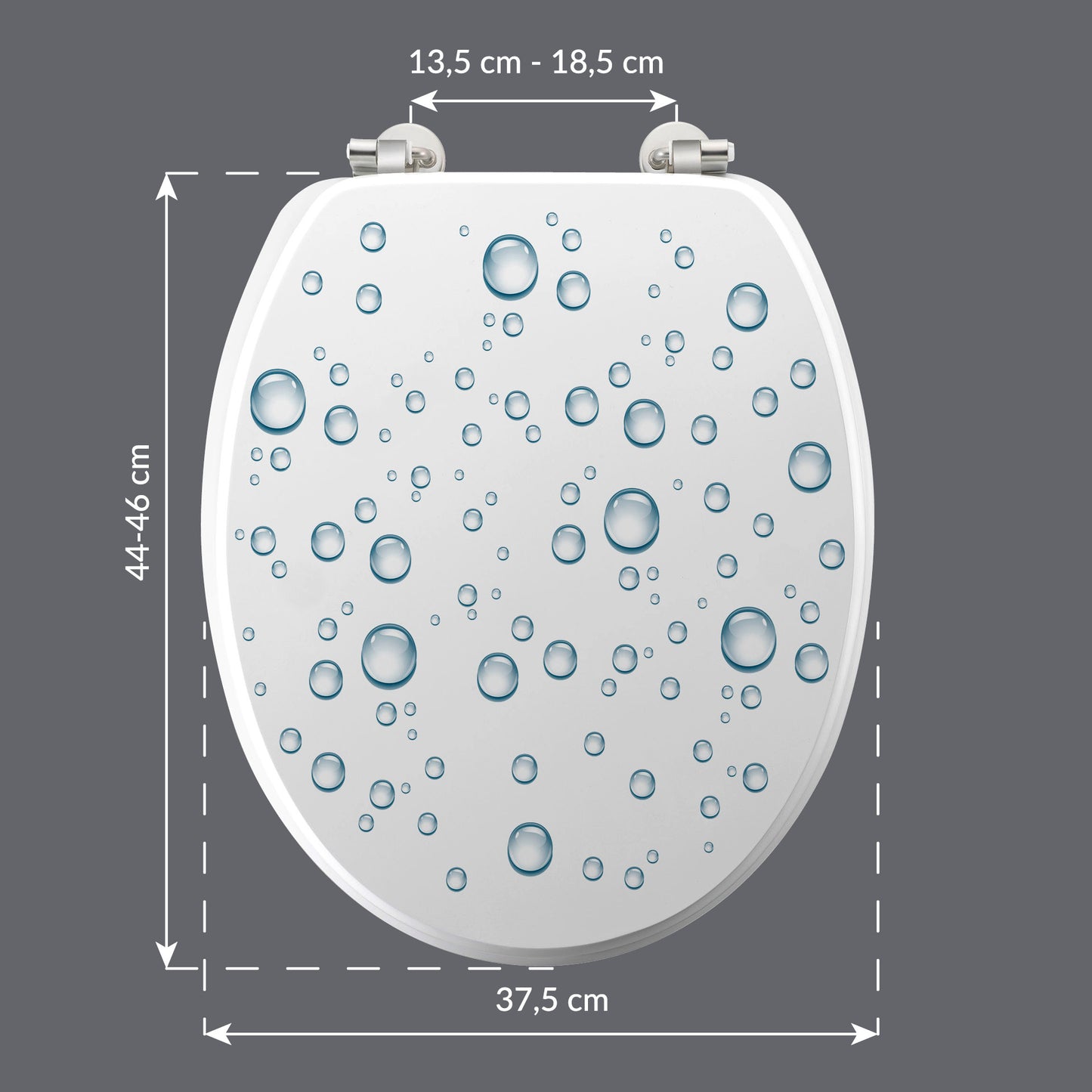 MDF WC Sitz Deckel "Bubble" Metallscharniere Toilette WC-BrilleToilettendeckel