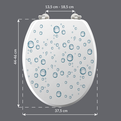 MDF WC Sitz Deckel "Bubble" Metallscharniere Toilette WC-BrilleToilettendeckel