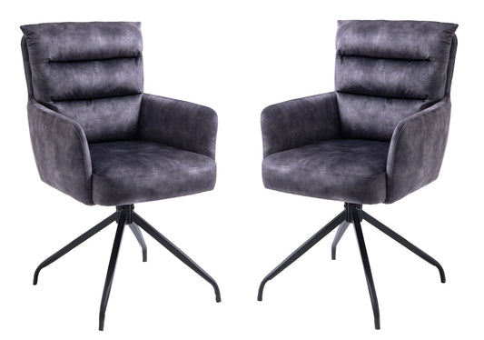 2er Set Drehstuhl Liya Esszimmerstuhl Küchenstuhl Lounge Sessel Polsterstuhl