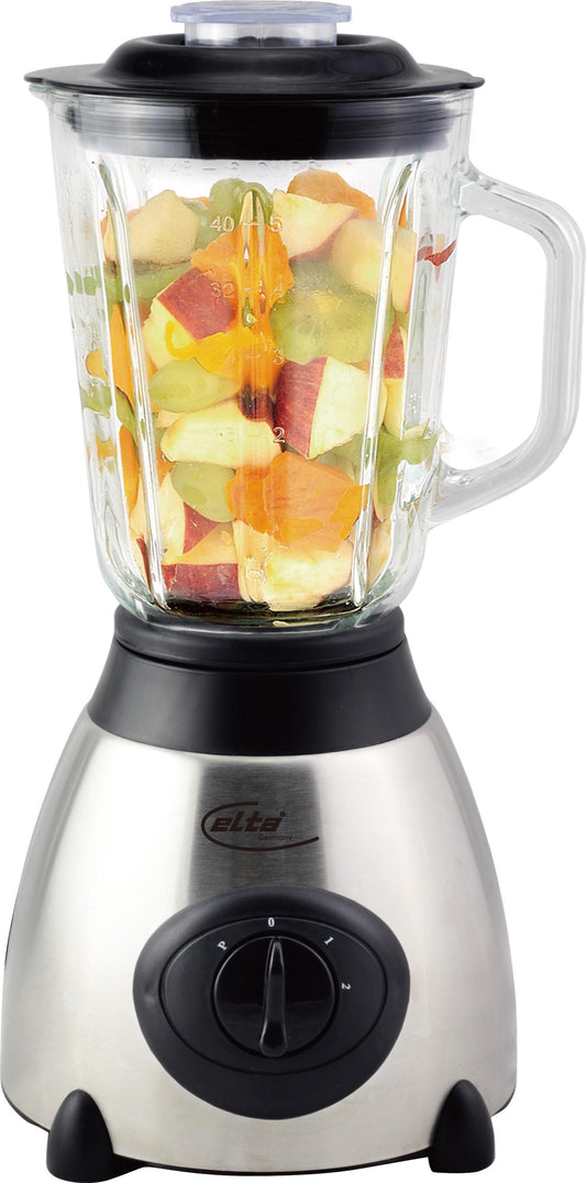 Elta Standmixer Edelstahl Glas Mixer Smoothie Maker 1,5L Blender 500W