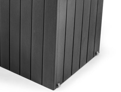 Rollen Auflagenbox 268L Holz Optik Gartenbox Auflagen Kissen Garten Box Truhe