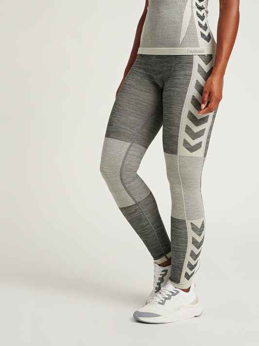 Hummel CLEA TIGHTS Damen Leggings nahtlos grau Yoga Sportlegging Sporthose Sport