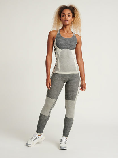 Hummel CLEA TIGHTS Damen Leggings nahtlos grau Yoga Sportlegging Sporthose Sport