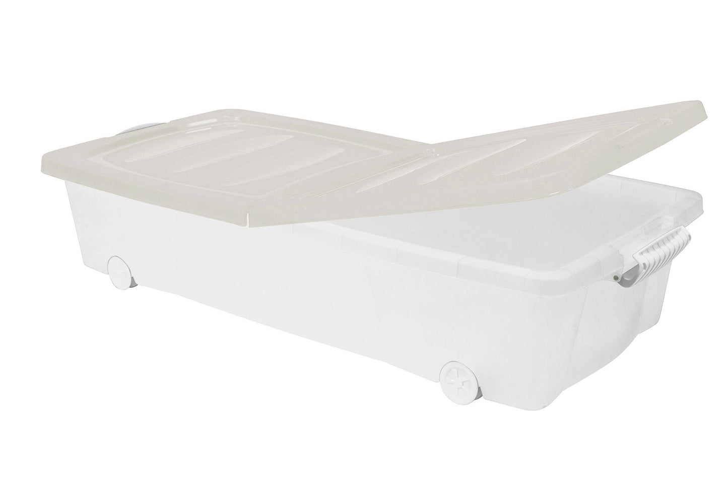 2x XL Unterbett Kommode mit Rollen 80cm Deckel Spielzeug Box Aufbewahrung Kiste