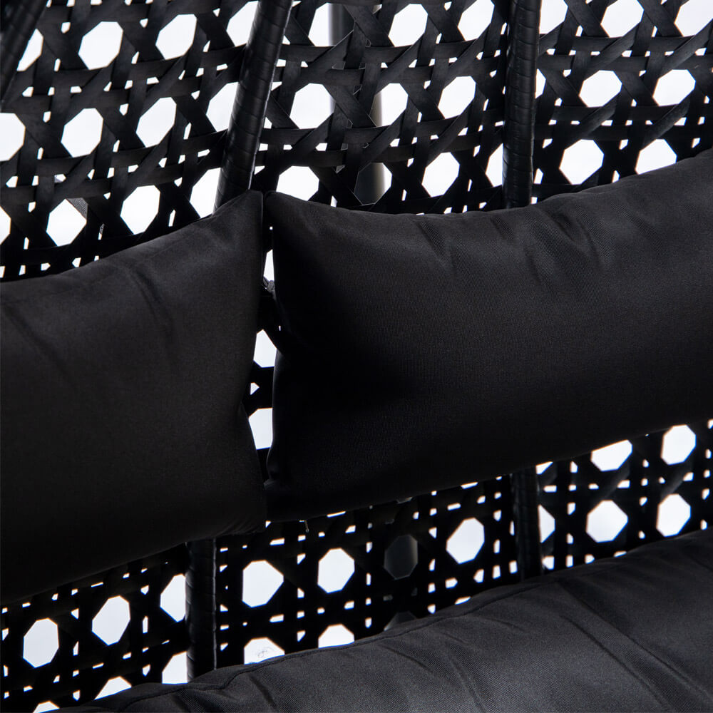 Korb Hängesessel Duetto mit Gestell + Kissen Hängestuhl Lounge Hängekorb Sessel