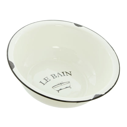 Waschschüssel Le Bain Nostalgie Schüssel Shabby Vintage Emaille-Optik creme weiß