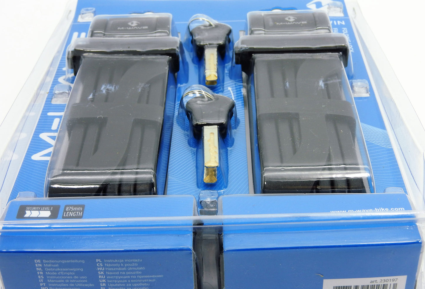 2x Dickes starkes M-WAVE F 875/6 Twin Faltschloss 875 mm 4x Schlüssel