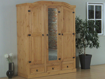 3-türiger Kiefer Kleiderschrank New Mexico natur