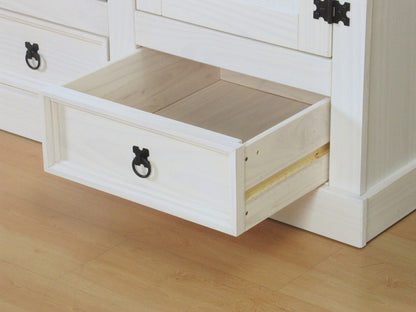 3-türiger Kiefer Kleiderschrank New Mexico weiß